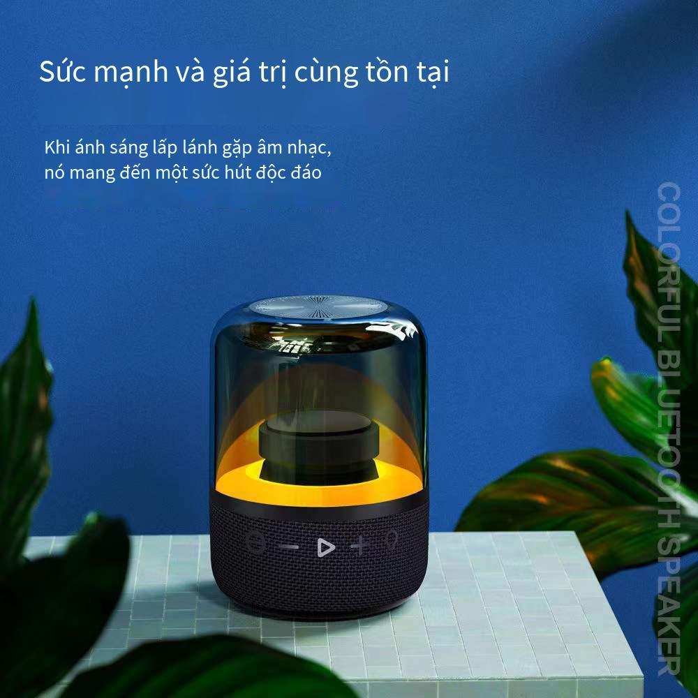 Giao hàng nhanh Loa bluetooth thông minh AI với chất lượng âm thanh cao và công suất cao có thể được kết nối nối tiếp với loa siêu trầm loa để bàn bằng kính nhiều màu sắc ánh sáng