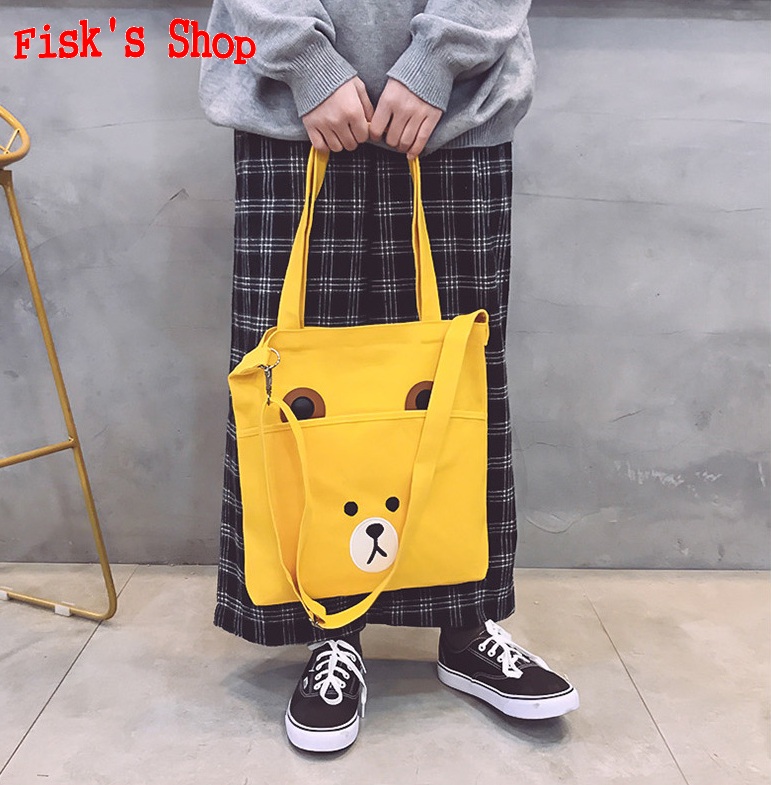 Túi tote, túi vải đeo chéo cute, túi đi học, túi đựng sách, túi dã ngoại, túi đi chơi