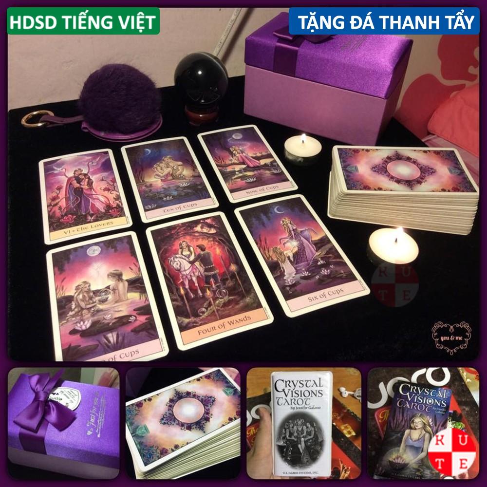 Bài Tarot Crystal Vision 78 Lá Bài Tặng Hướng Dẫn Sử Dụng Tiếng Việt Và Đá Thanh Tẩy