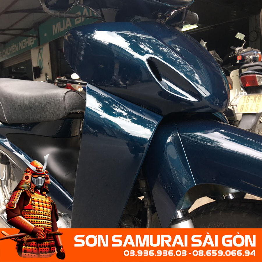 Sơn SAMURAI KUROBUSHI H612* MÀU XANH WAVE chính hãng - Sơn phun xe máy SAMURAI SÀI GÒN