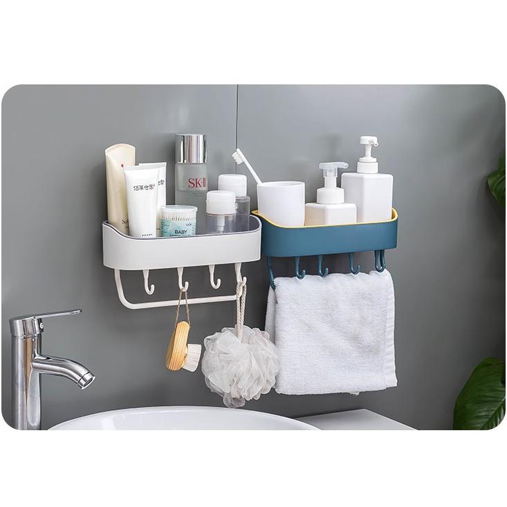 Kệ để đồ nhà bếp, phòng tắm có móc treo cao cấp - giao mẫu ngẫu nhiên