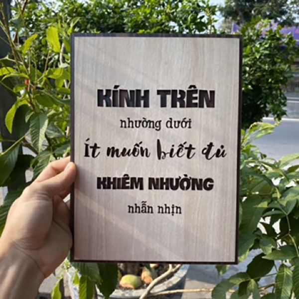 Tranh gỗ treo tường_Kính trên nhường dưới ít muốn biết đủ khiêm tốn nhẫn nhịn_CRN_01