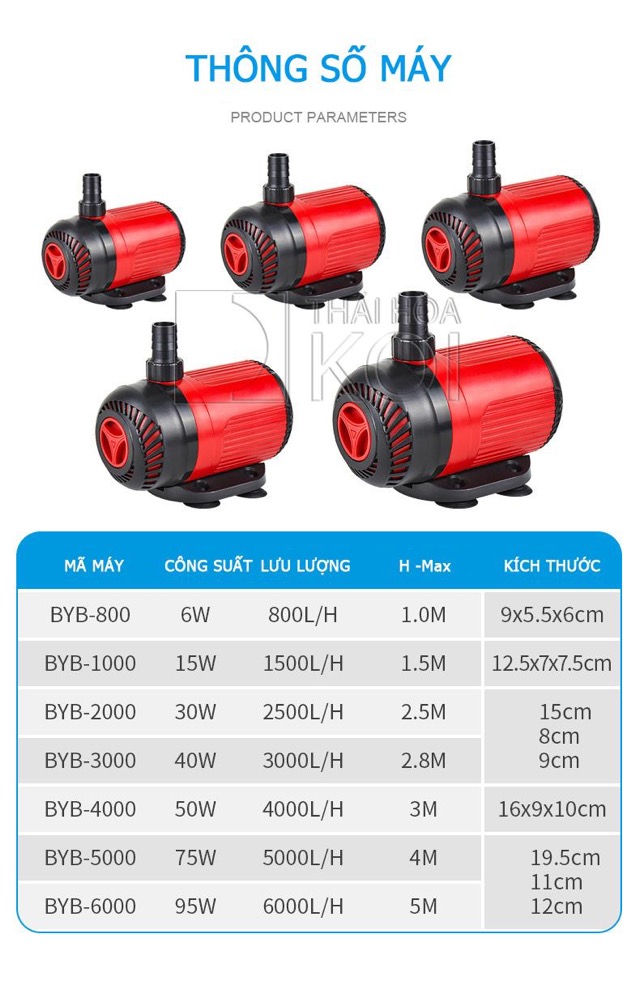 Máy Bơm Bể Cá Baoyu BYB-800-1000-2000-3000-4000-5000-6000