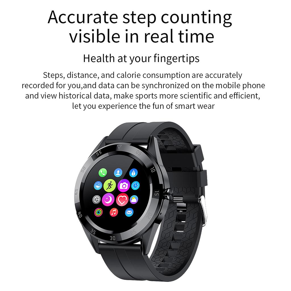 2xWomen Men Bluetooth Smart Watch Wrist Band Sedentary Reminder Black