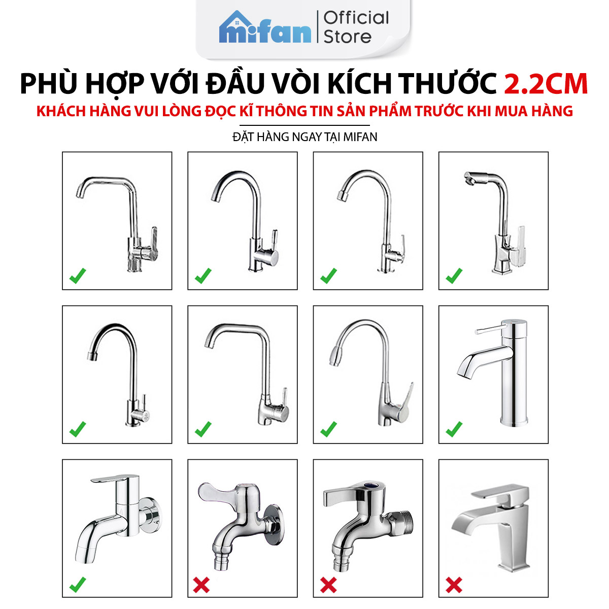 Đầu nối vòi rửa bát tăng áp đồng thau inox 304 cao cấp Mifan - Xoay 360 độ, 3 chế độ nước cực mạnh, sục khí chống bắn toé - Bồn rửa chén nhà bếp