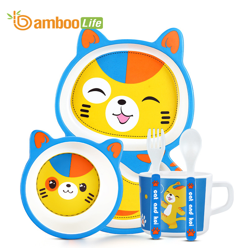 Bộ khay ăn dặm cho bé từ sợi tre Bamboo Life hàng chính hãng Bộ chén bát ăn dặm Đồ dùng ăn dặm cho bé BL035