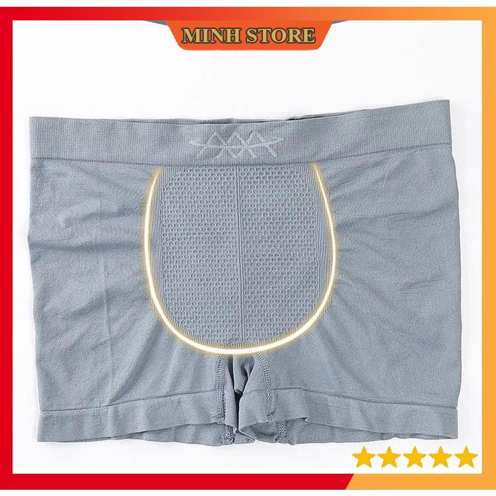 Quần lót nam boxer dệt kim 3A, Quần sịp đùi nam boxer cotton thoáng khí thời trang 43-75 kg (che tên) SA01 - Minhstore66