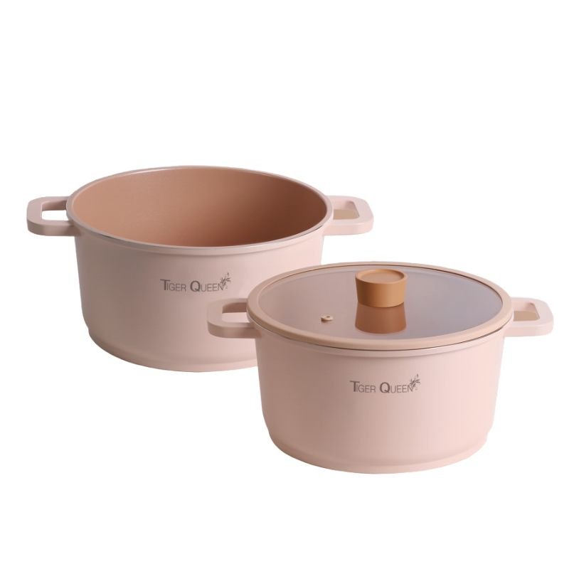Nồi hầm Ceramic từ tính cao cấp hiệu Tiger Queen CWCP-24CH - Màu hồng hoa anh đào  - Chính hãng