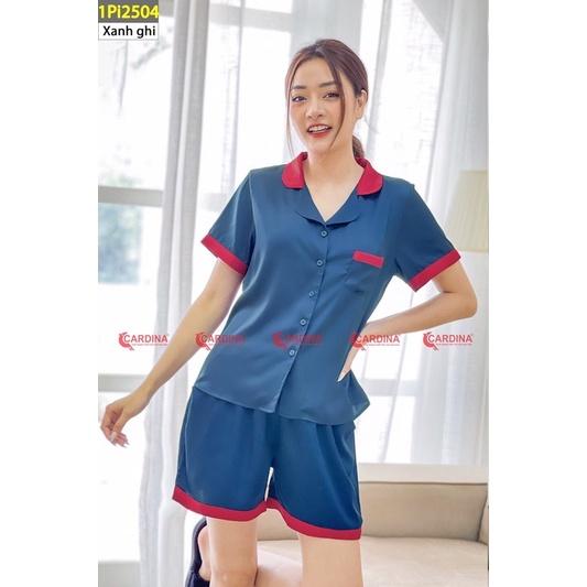 Đồ Bộ Pijama Nữ  Chất Lụa Satin Nhật Cao Cấp Áo Cộc Tay Quần Đùi Pha Màu Tinh Tế 1Pi25