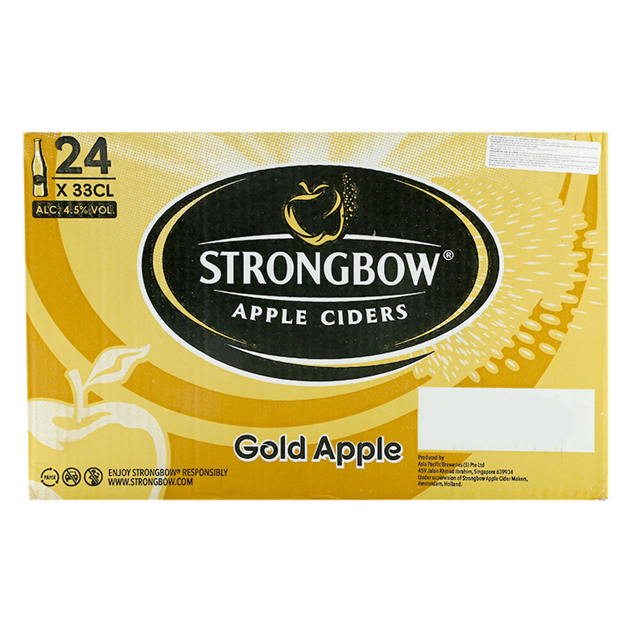 Nước Táo Lên Men Strongbow Gold 330ml Thùng 24 Chai