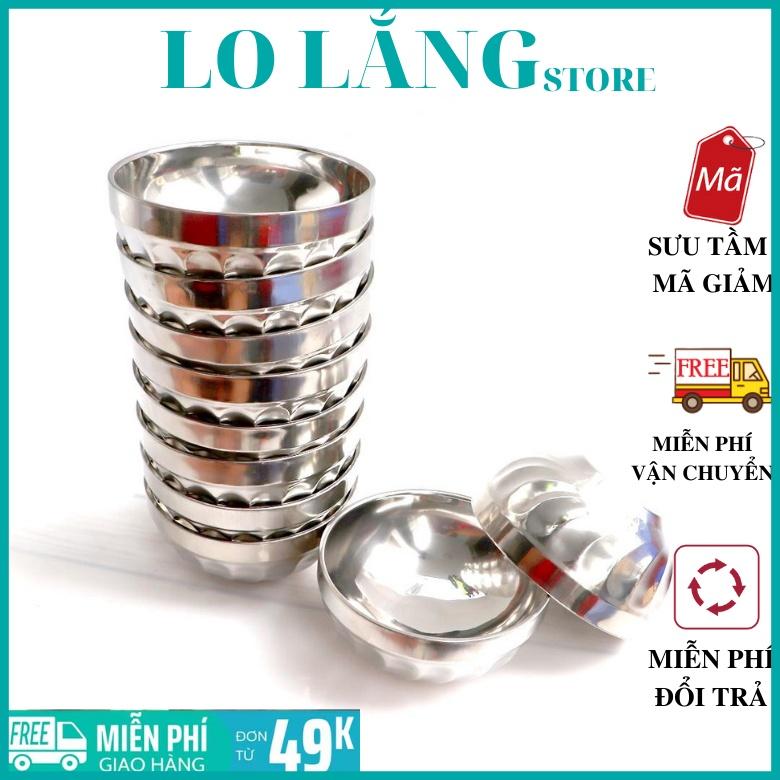 Bộ 10 chén inox Hoàng Gia 2 lớp cách nhiệt sáng bóng cao cấp