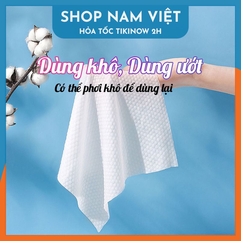 Khăn Vải Đa Năng Tẩy Trang Lau Mặt Dùng Khô/Dùng Ướt