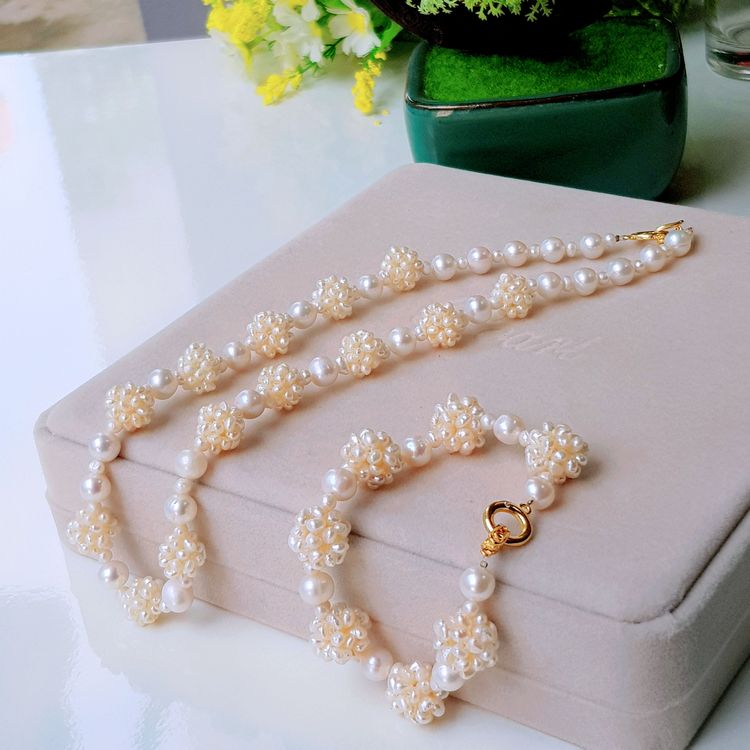 Bộ Trang Sức Ngọc Trai Nước Ngọt Thiên Nhiên Cao Cấp 2M - Chuỗi Đơn Kết Chùm Dâu - Trang Sức Cô Tấm - KAITY PEARL - CTJ3611 - Trắng