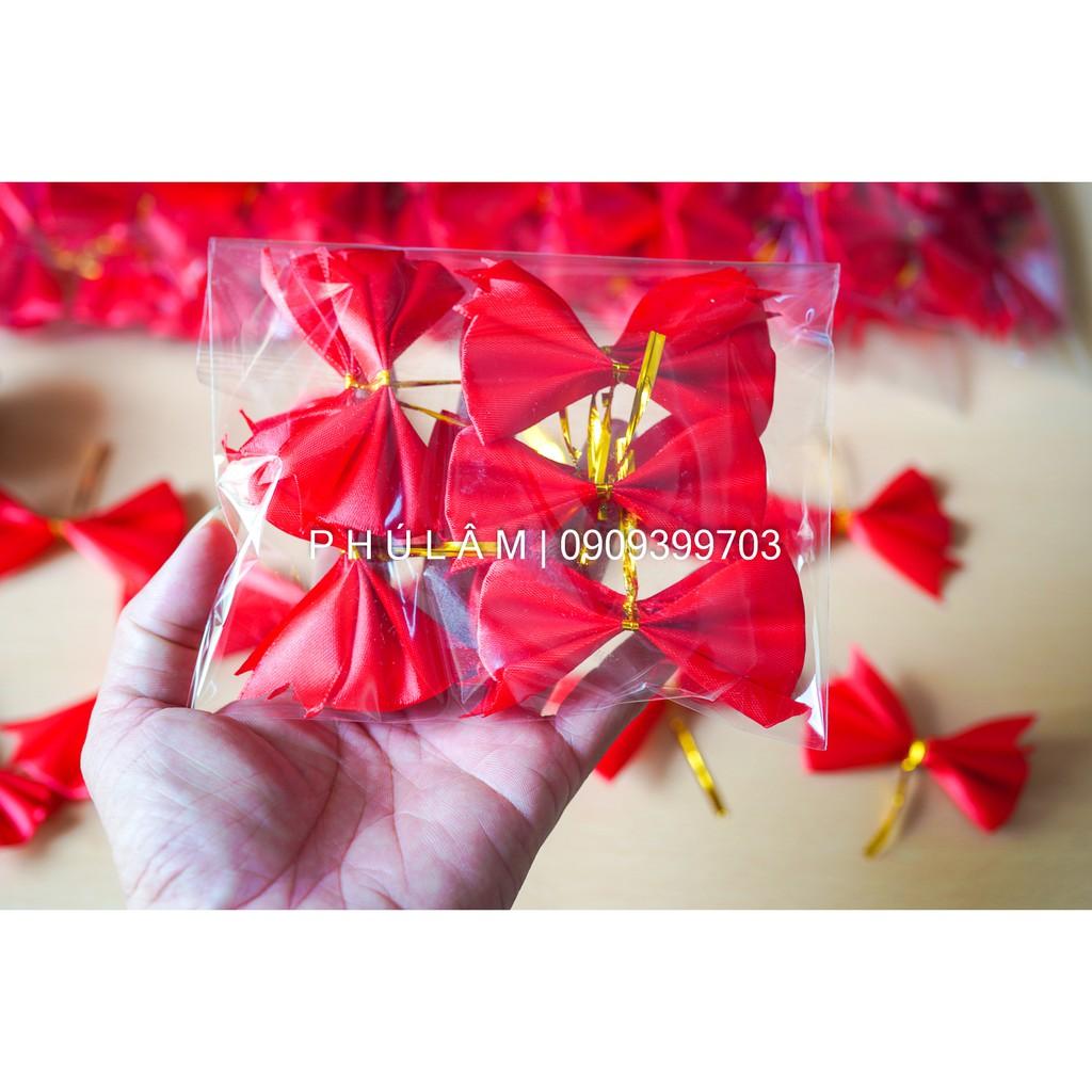 NOEL - BỊCH 10 CÁI / 12 CÁI NƠ TREO TRANG TRÍ NOEL - KT-01 / Nơ Ruy Băng Lụa TD-01