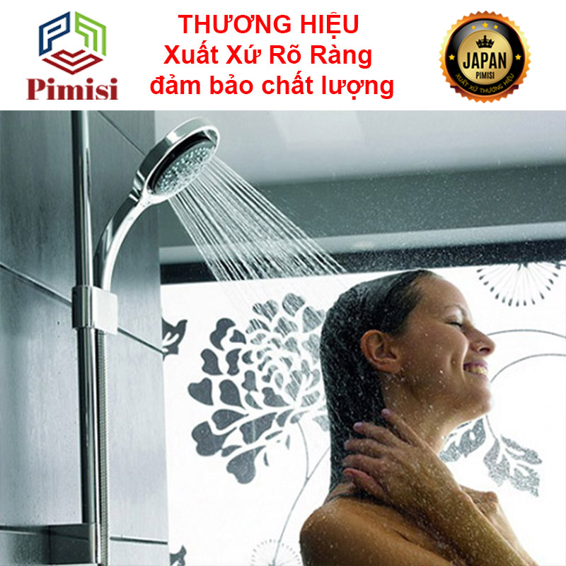 Bát sen tắm của vòi tắm hoa sen nóng lạnh Pimisi 1 chế độ với tay sen bằng nhựa cao cấp mạ xi Cr/Ni sáng bóng - đầu lỗ bát cao su massage tăng áp | Hàng chính hãng