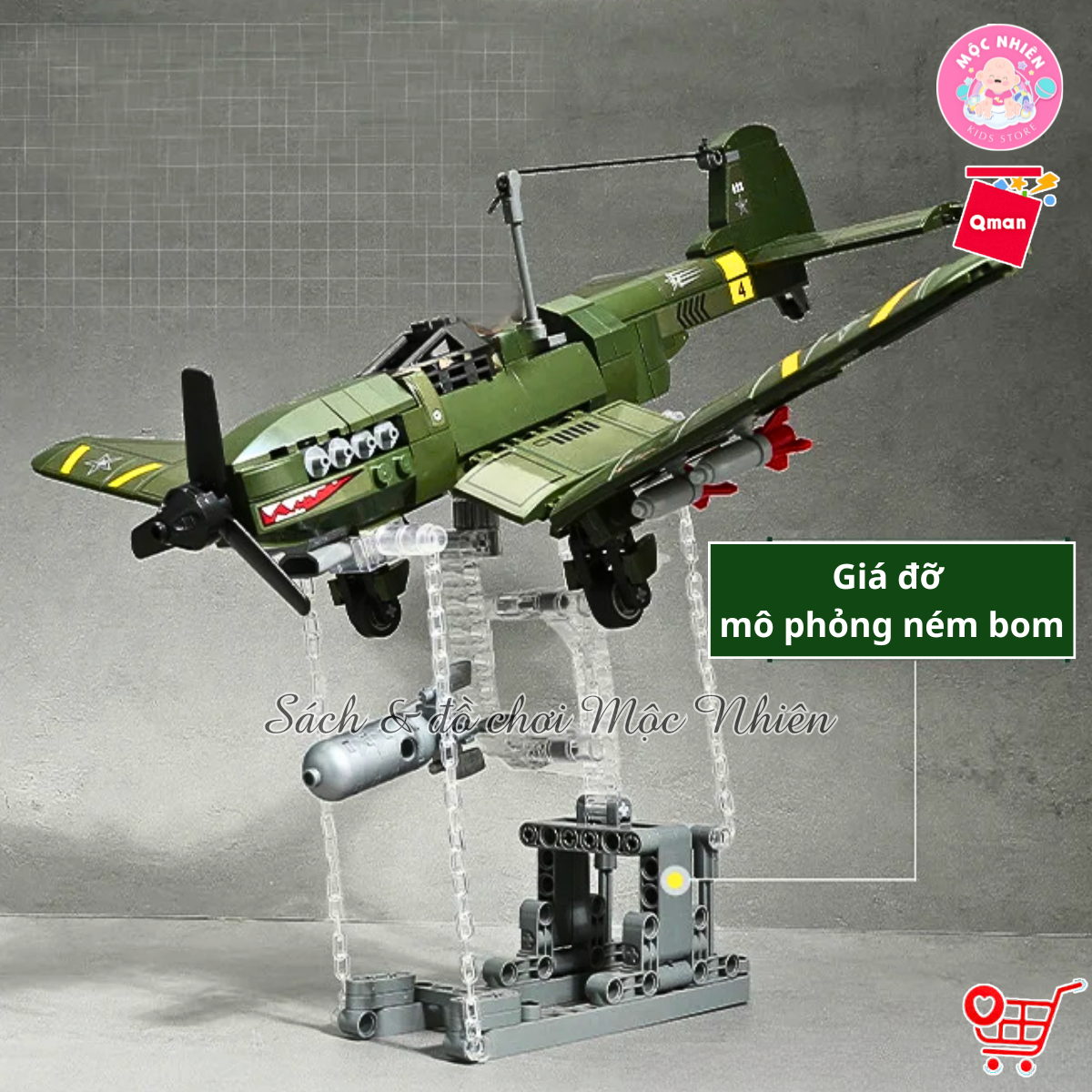 Đồ chơi xếp hình, lắp ráp Qman 21026 - Chống phục kích trên không (424 mảnh ghép)