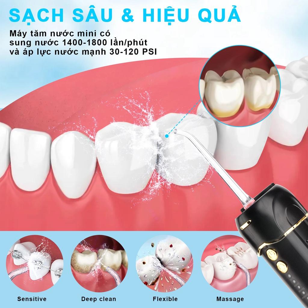 Máy Tăm Nước Du Lịch Cao Cấp WaterPush CY-1904 Black-Siêu nhỏ gọn-1 đổi 1 Online trong 12 tháng