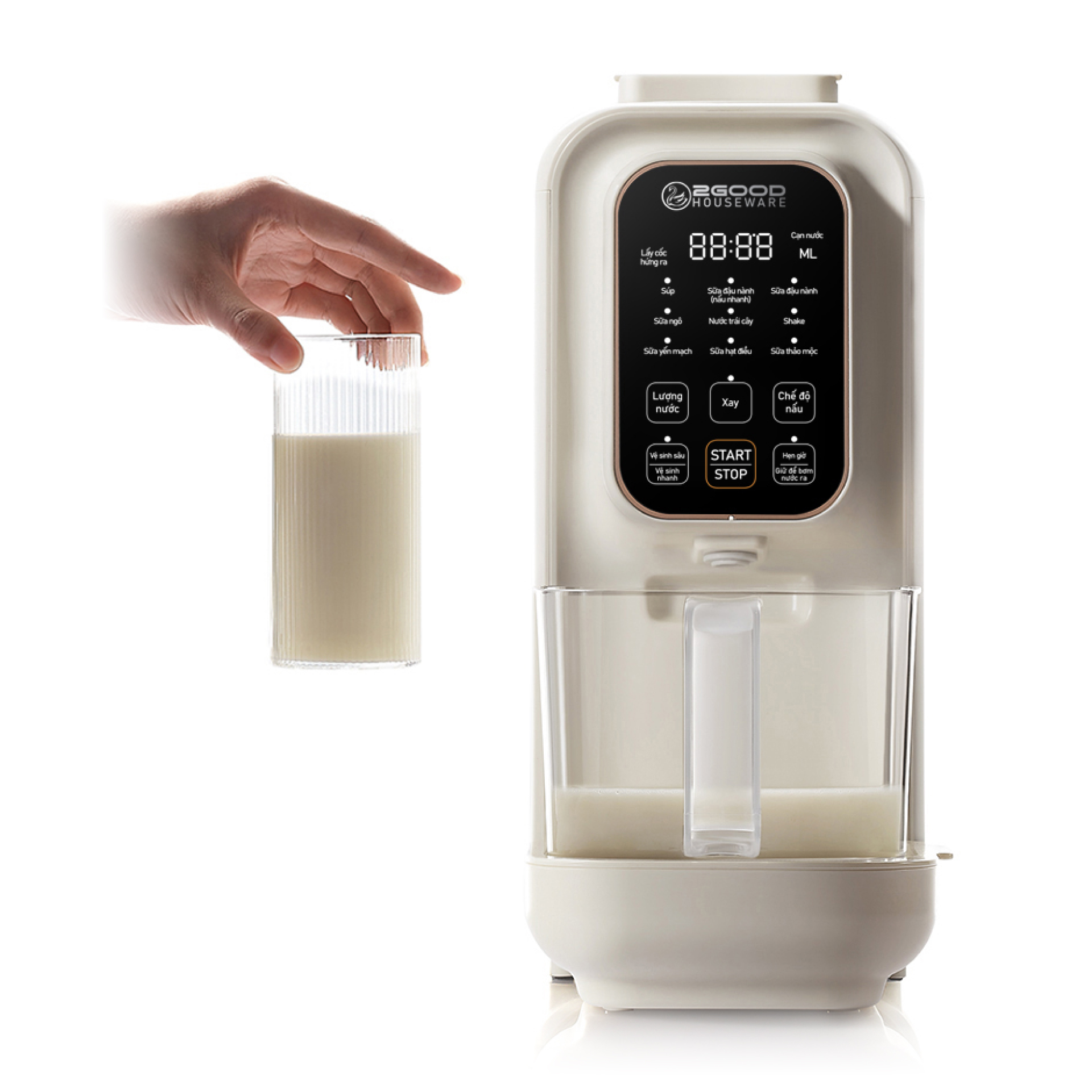 Máy Làm Sữa Hạt Tự Động 2GOOD SONA i8 (1,2 Lít) - Tự Động Nấu, Tự Động Vệ Sinh, Khử Sạch Vi Khuẩn Và Mùi Thực Phẩm - Hàng Chính Hãng