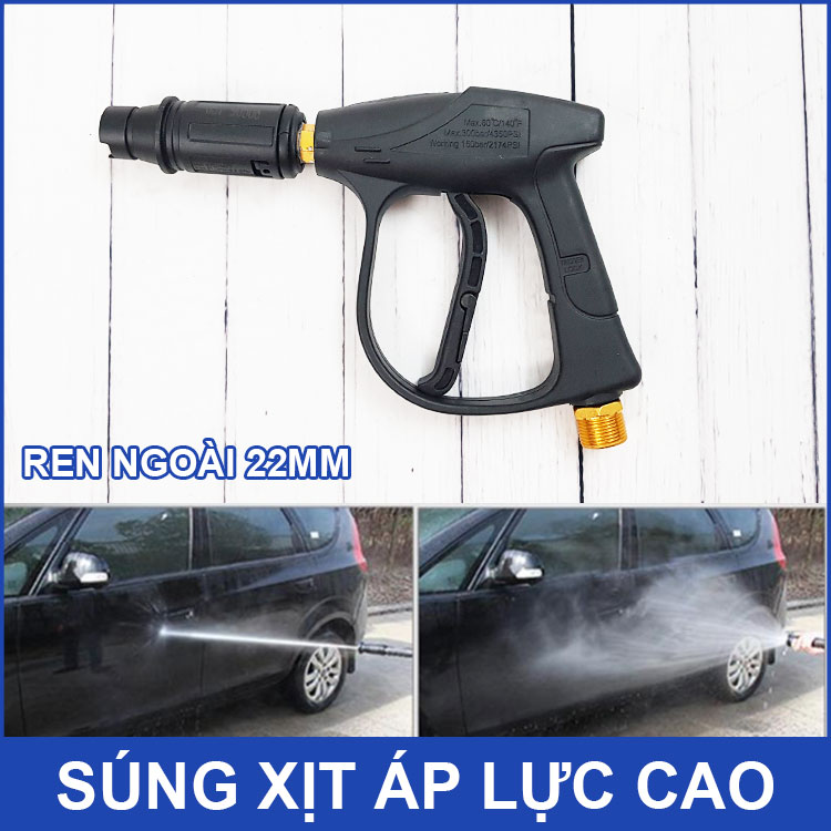 Súng xịt áp lực cao mỏ vịt ren ngoài 22mm dài 27cm Smartpumps