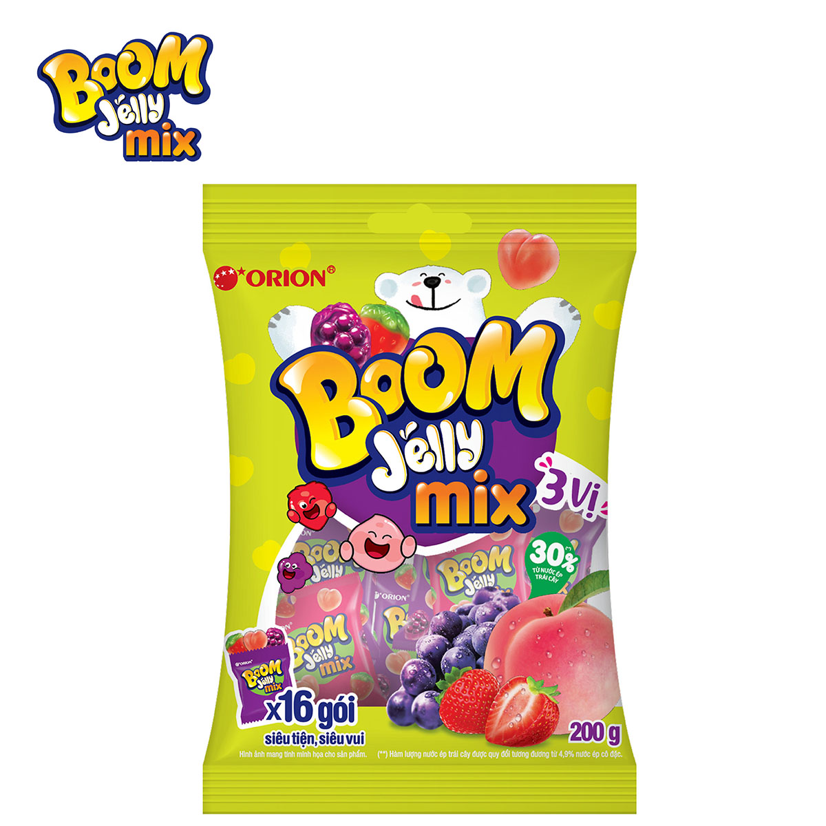 Kẹo Dẻo Boom Vị Trái Cây Hỗn Hợp 200g