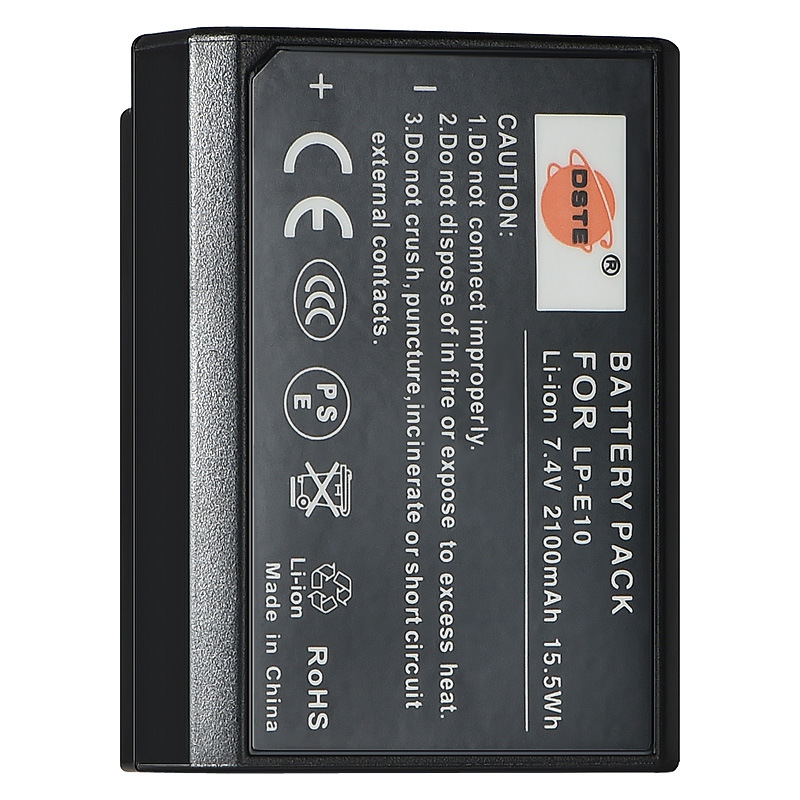 Pin LP-E10 DSTE 2100mAh cho Canon 3000D 1500D 1300D 1200D 1100D Rebel T3 T5 T6 Kiss X50 X70 (Hàng nhập khẩu)