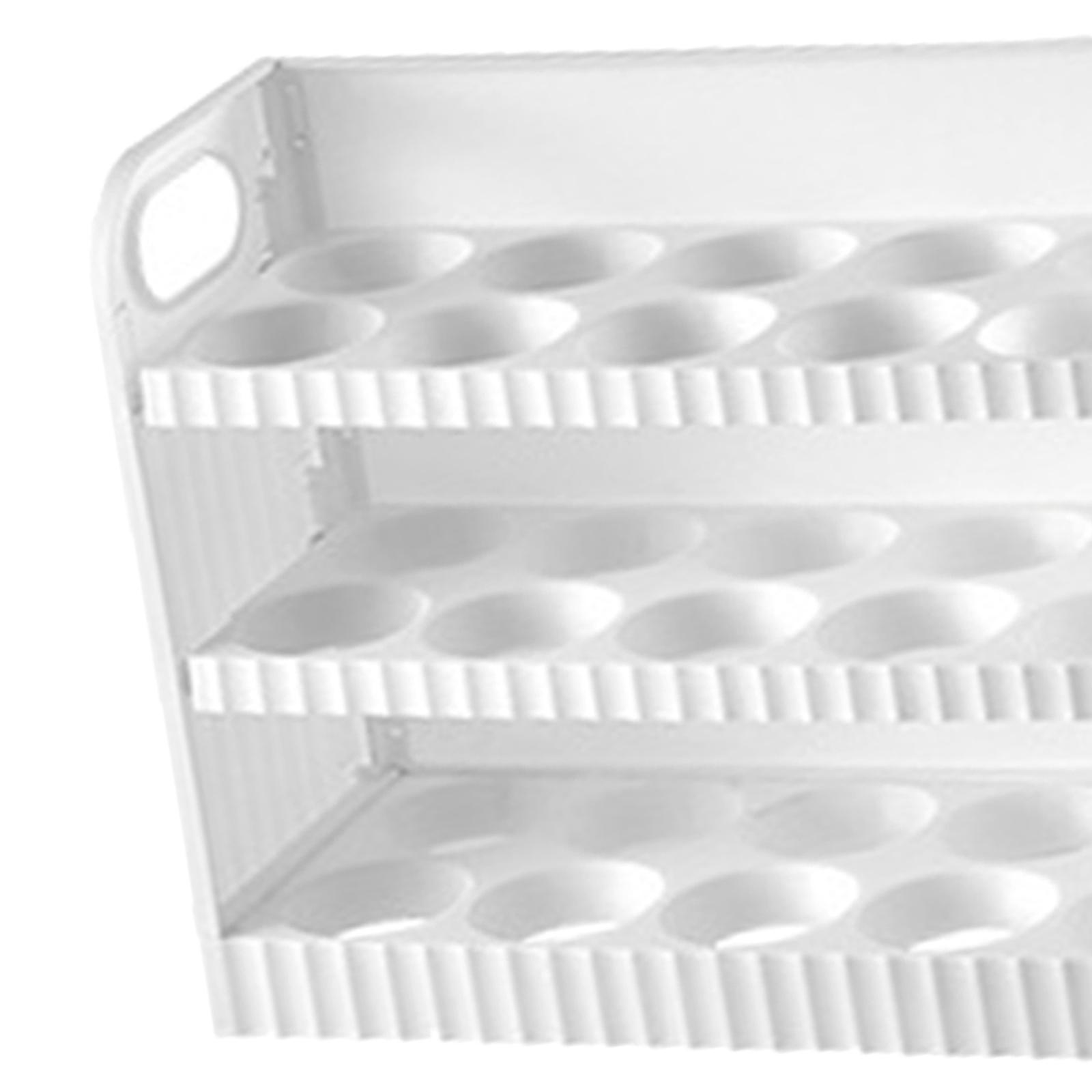 Eggs Holder for Refrigerator Eggs Container with Handle for Pantry  White