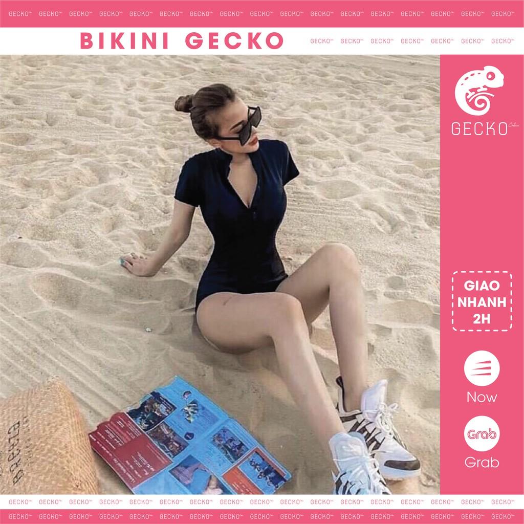 Bikini body suit đen khoá kéo (ảnh thật)