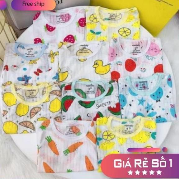 BỘ COTTON GIẤY CỘC TAY CHO BÉ 3-12 KG, GIAO MẪU NGẪU NHIÊN . .