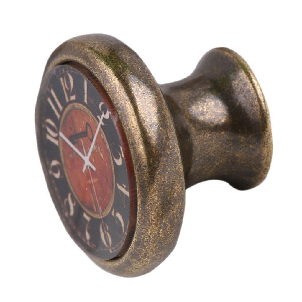 2pcs Retro Clock Cabinet Drawer Closet Handle Pull Cupboard Knob - Retro Key