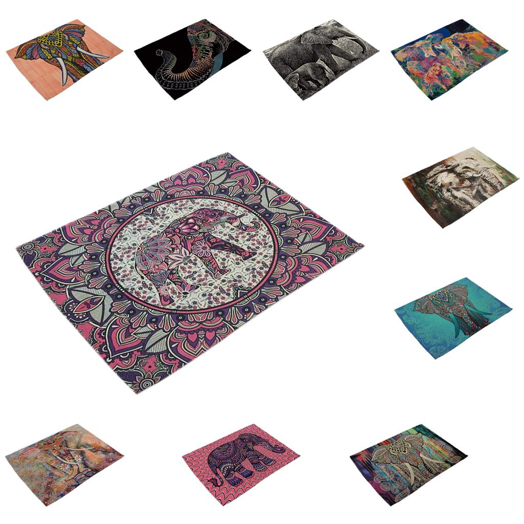 Heat-resistant Placemats Washable Elephant Theme Table Mats Placemats #1