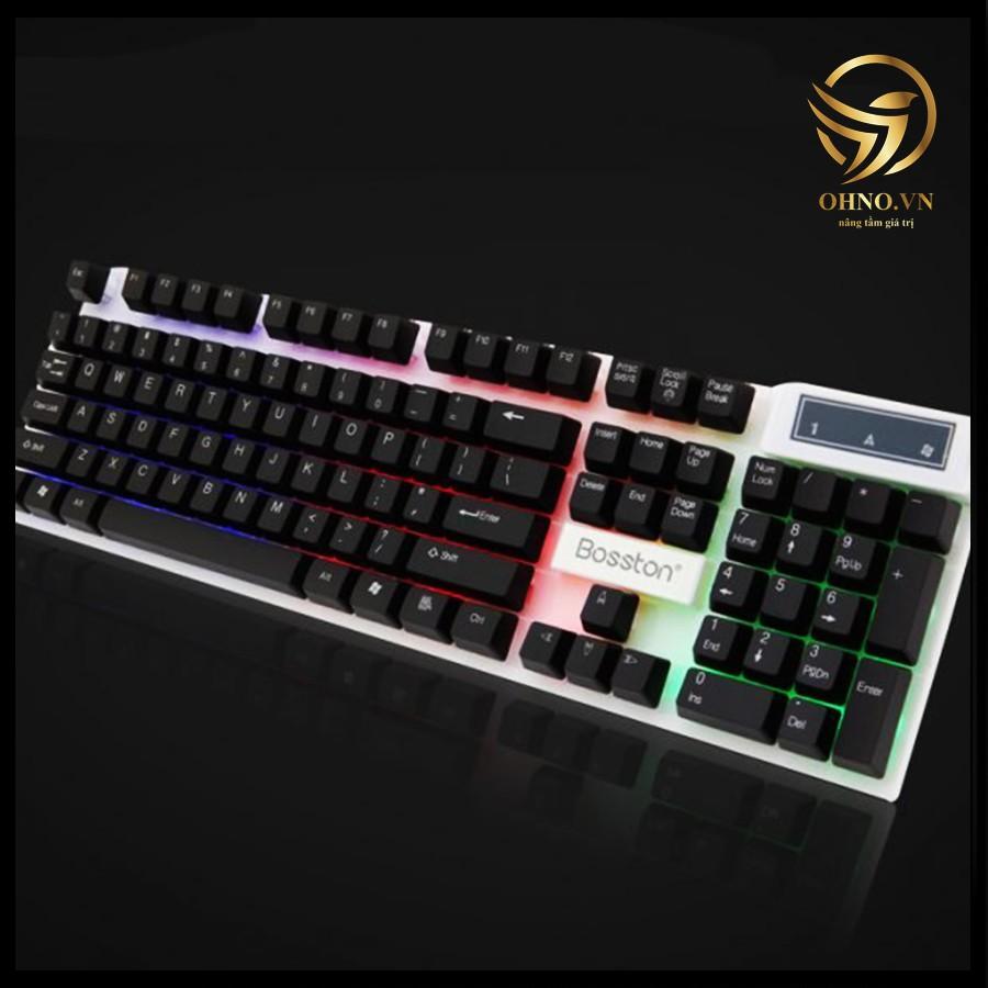 Combo Chuột Gaming Và Bàn Phím Giả Cơ Có Dây Bosston 8310 Đèn LED Cao Cấp Hàng Chính Hãng