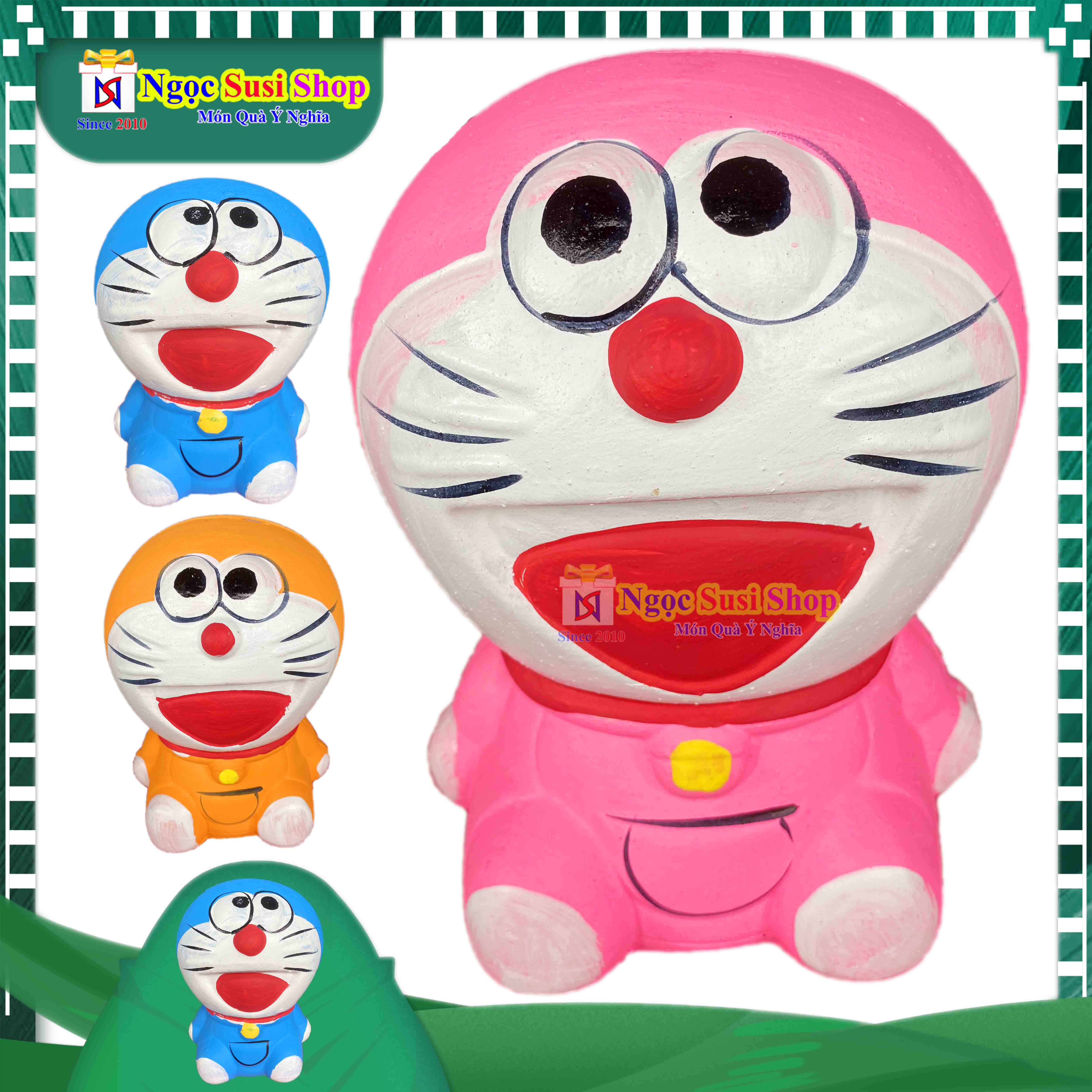 HEO ĐẤT DORAEMON DOREMON ĐÔRÊMON BỎ ỐNG TIẾT KIỆM CHO BÉ