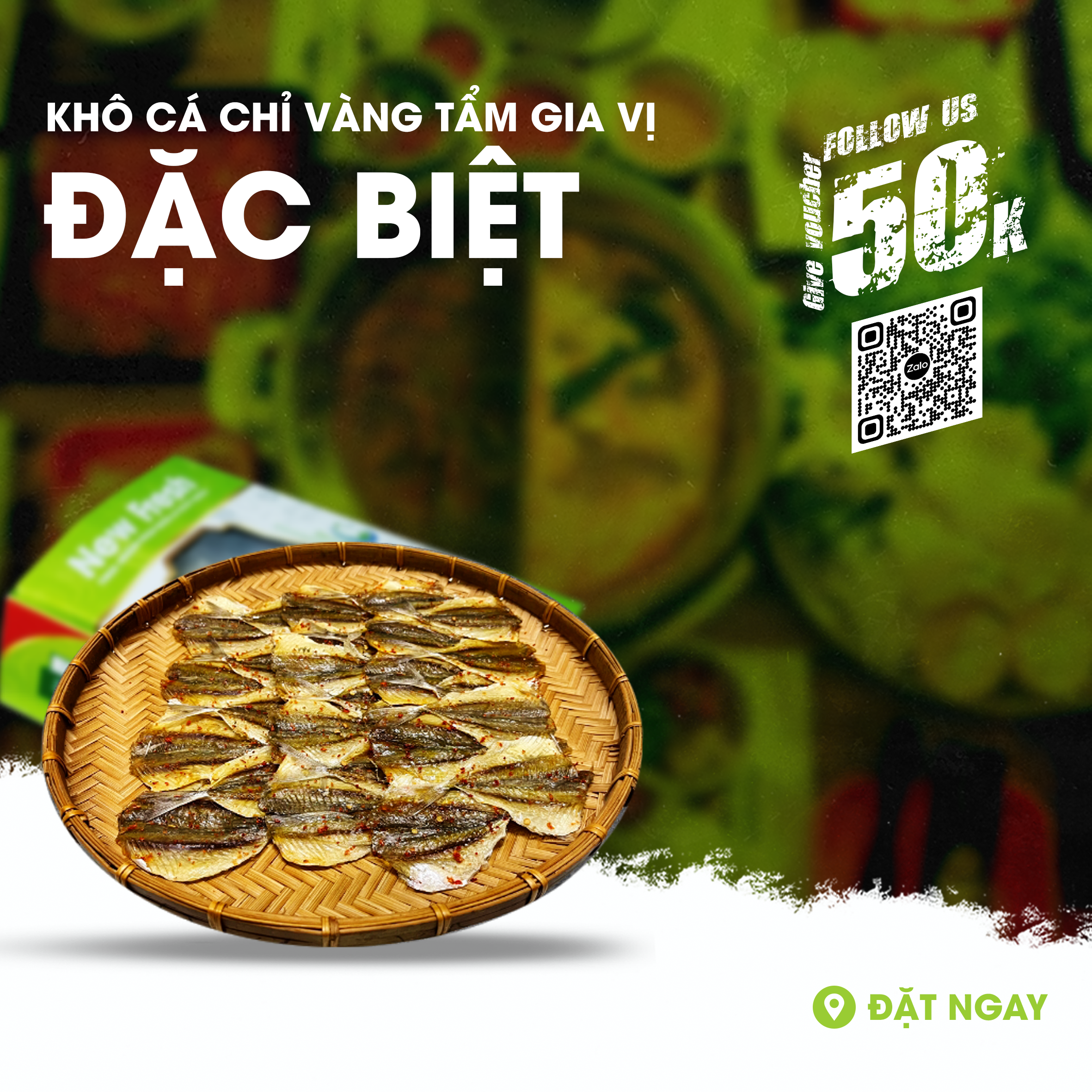 Khô Cá Chỉ Vàng Tẩm Gia Vị New Loại Đặc Biệt Khay 500Gr