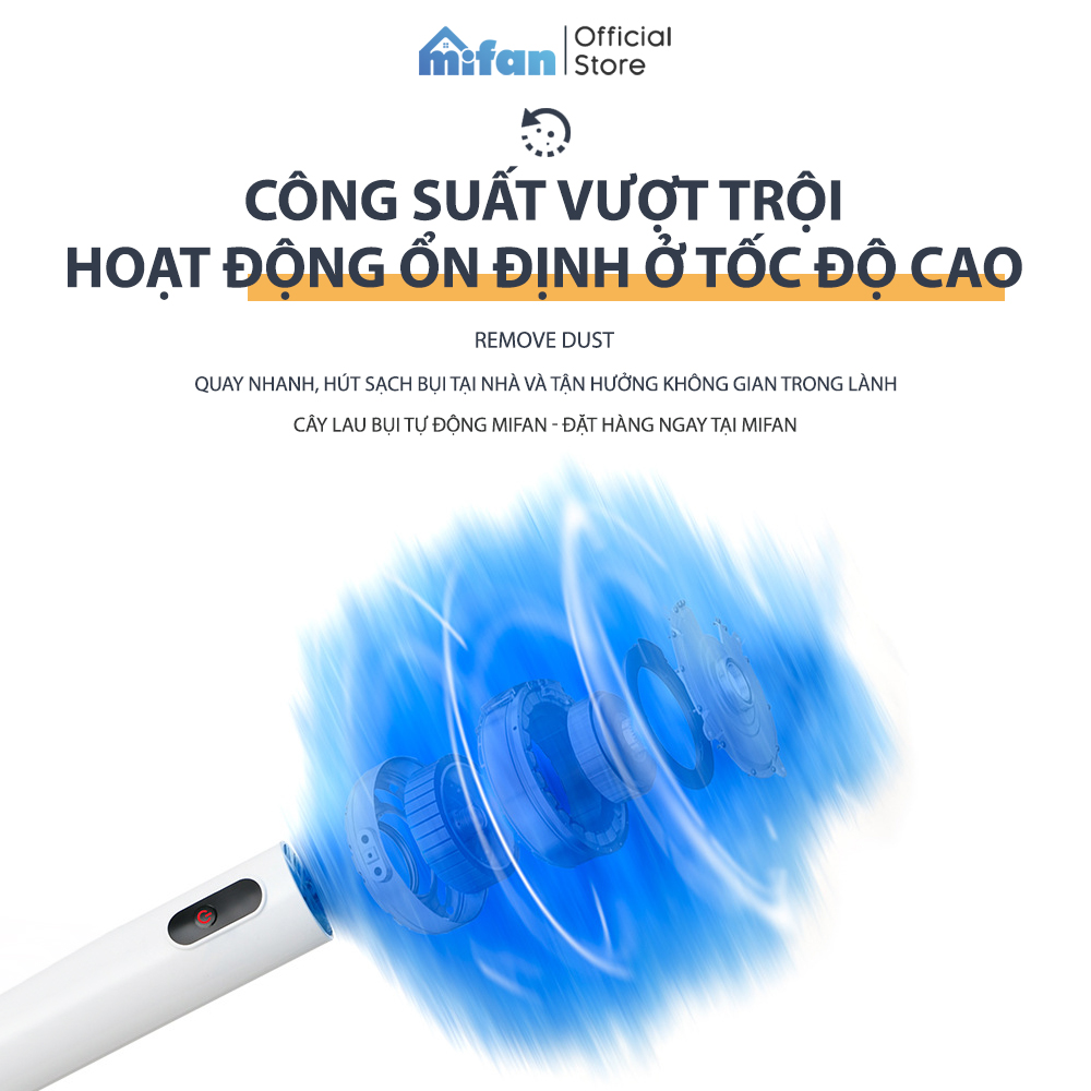 Chổi Lông Quét Bụi Tĩnh Điện Tự Động 360° MIFAN - Pin sạc USB, nhựa ABS cao cấp - Vệ sinh nội thất ô tô, nhà cửa