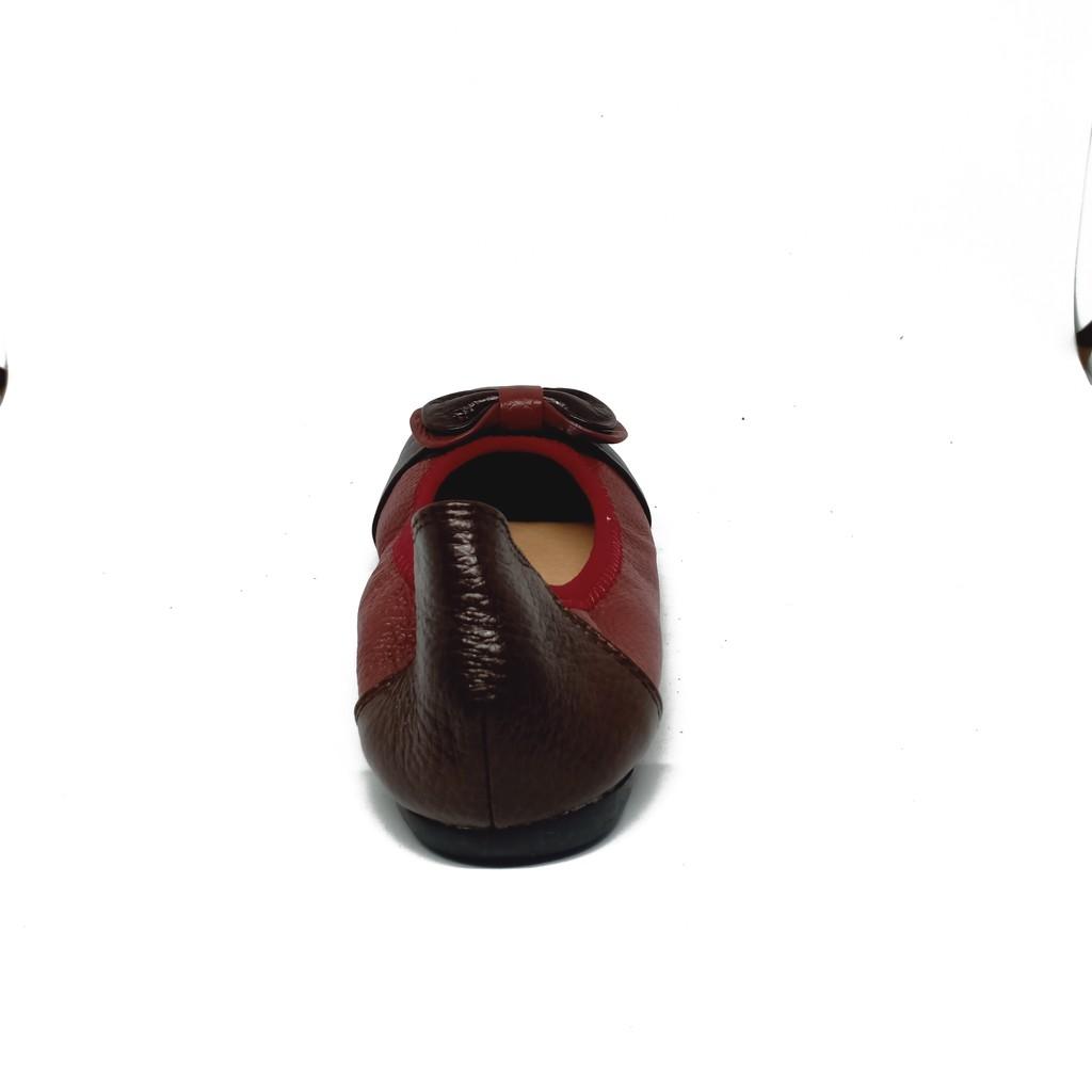 Giày trẻ em nữ Huy Hoàng da bò màu đỏ đô phối đen HT7863