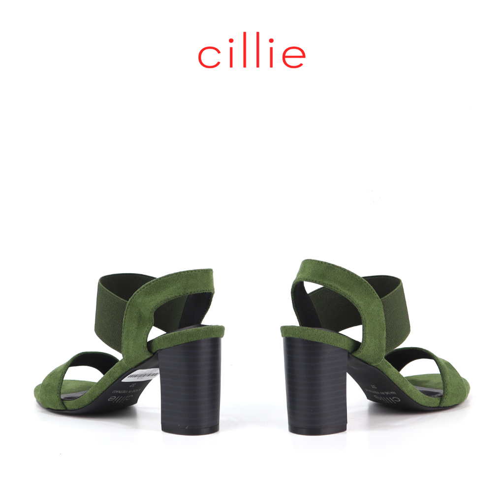 Giày Sandal Nữ Cao Gót Đế Vuông 7p Quai Ngang Basic Phối Mới Lạ Thời Trang Cillie 1010