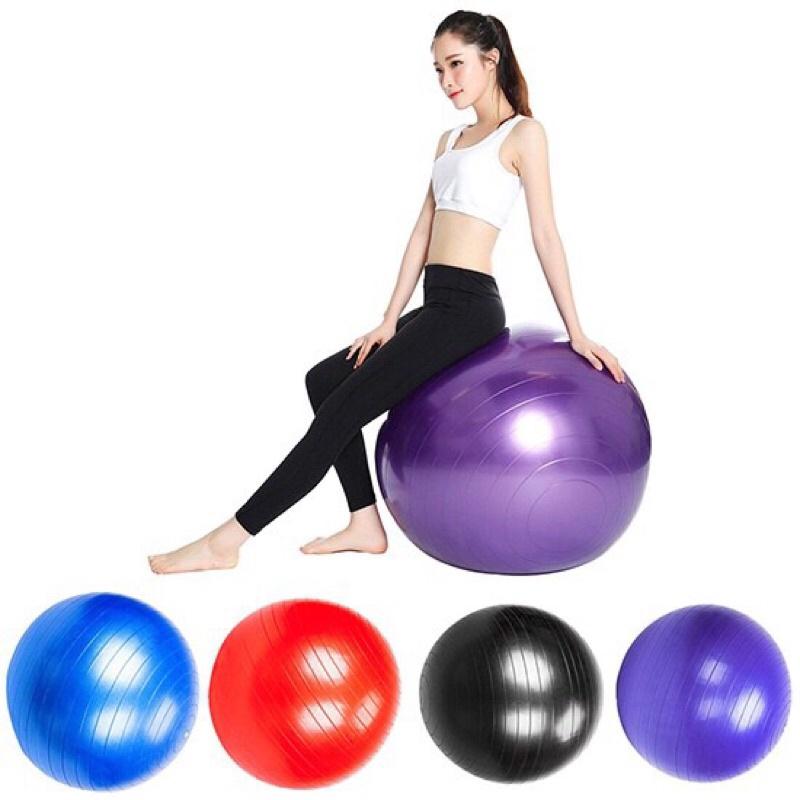 Bóng Tập Yoga Da Trơn Đường Kính 65cm &amp;75cm+ Tặng Kèm Bơm Mini