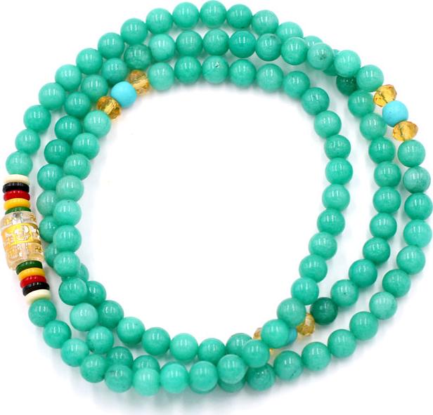 Chuỗi hạt đeo tay 108 hạt ngọc tủy xanh ngọc VMTNTXN1 - Vòng đeo tay chuỗi hạt đá phong thủy - Tràng chuỗi niệm Phật