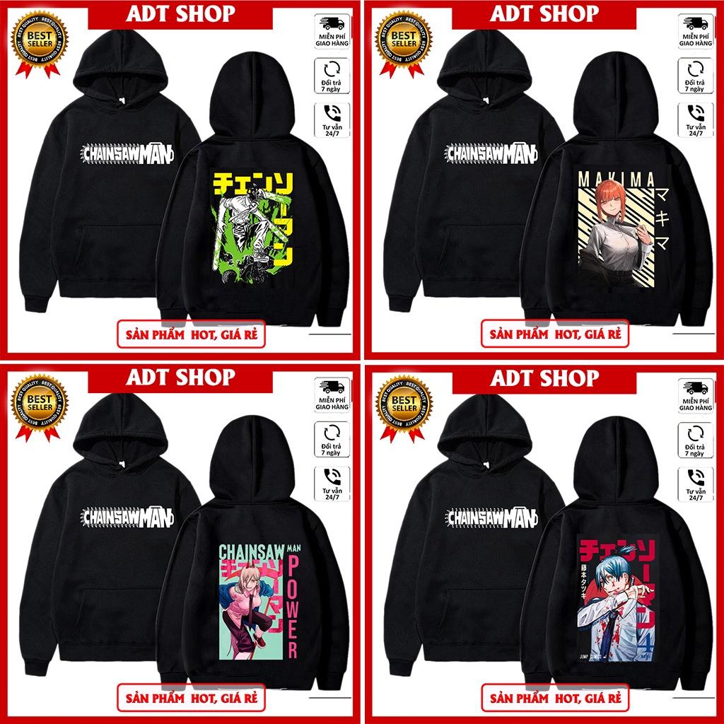 Áo Hoodie Chainsaw man, in hình anime chainsaw man, denji, power, aki, makima giá rẻ