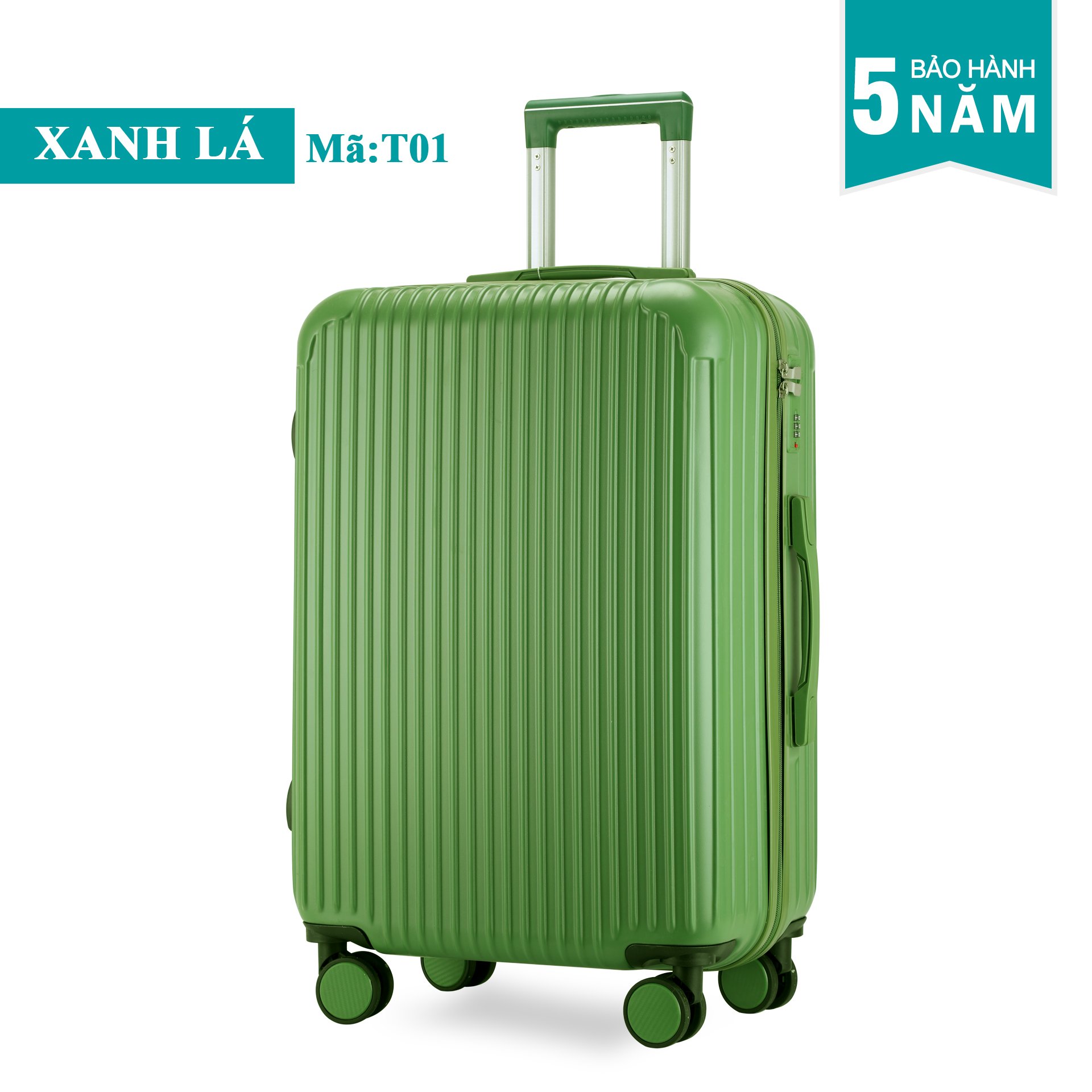 Vali du lịch xách tay size 20inch - Thời trang - Cao Cấp KS-T01 - Xanh lá