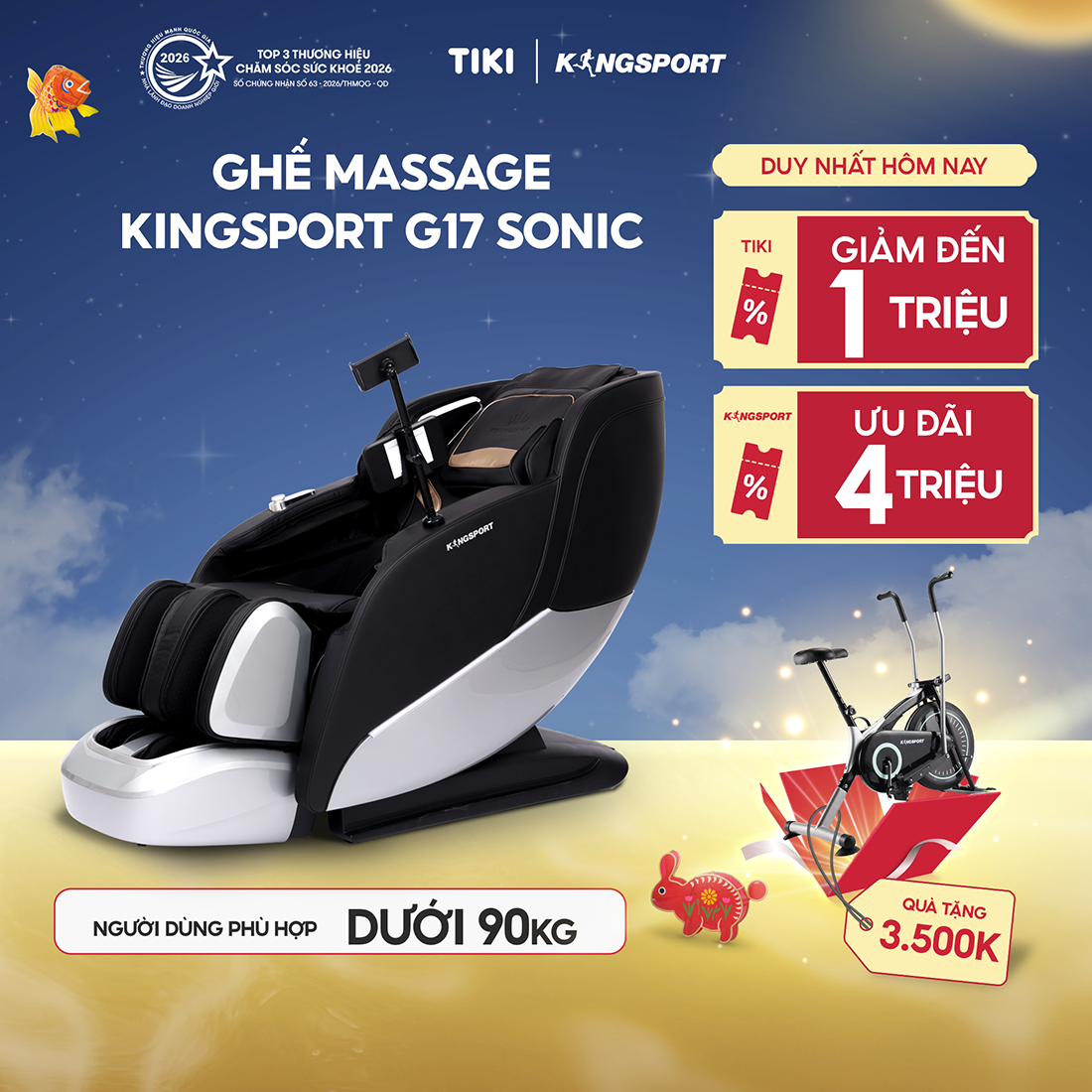 [Miễn phí lắp đặt] Ghế massage KINGSPORT G17 Sonic công nghệ Massage Kingtech Touch Pro, công nghệ massage sóng âm, 12 bài massage chuyên nghiệp
