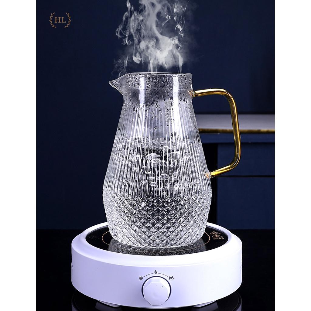 BỘ BÌNH CỐC BOROSILICATE SIÊU NHẸ - CHỊU NHIỆT - CƯỜNG LỰC | Bình cốc thuỷ tinh phong cách NORDIC vân kim cương