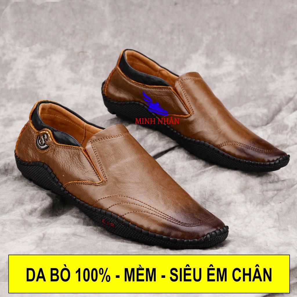 Giày lười nam da bò Giày công sở nam Giày nam cho lái xe ô tô Giày slip on nam giày đế bệt đẹp độc đáo hàng hiệu S-2