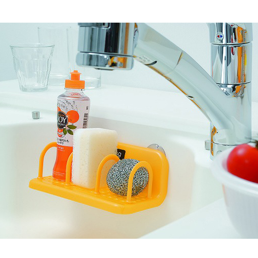 Bộ 3 giá đựng miếng bọt rửa bát kèm thanh chia ngăn - Hàng nội địa Nhật