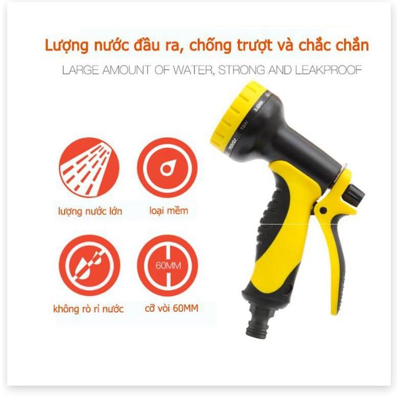 Đầu phun nước với 10 kiểu phun đầu nối + 2m dây