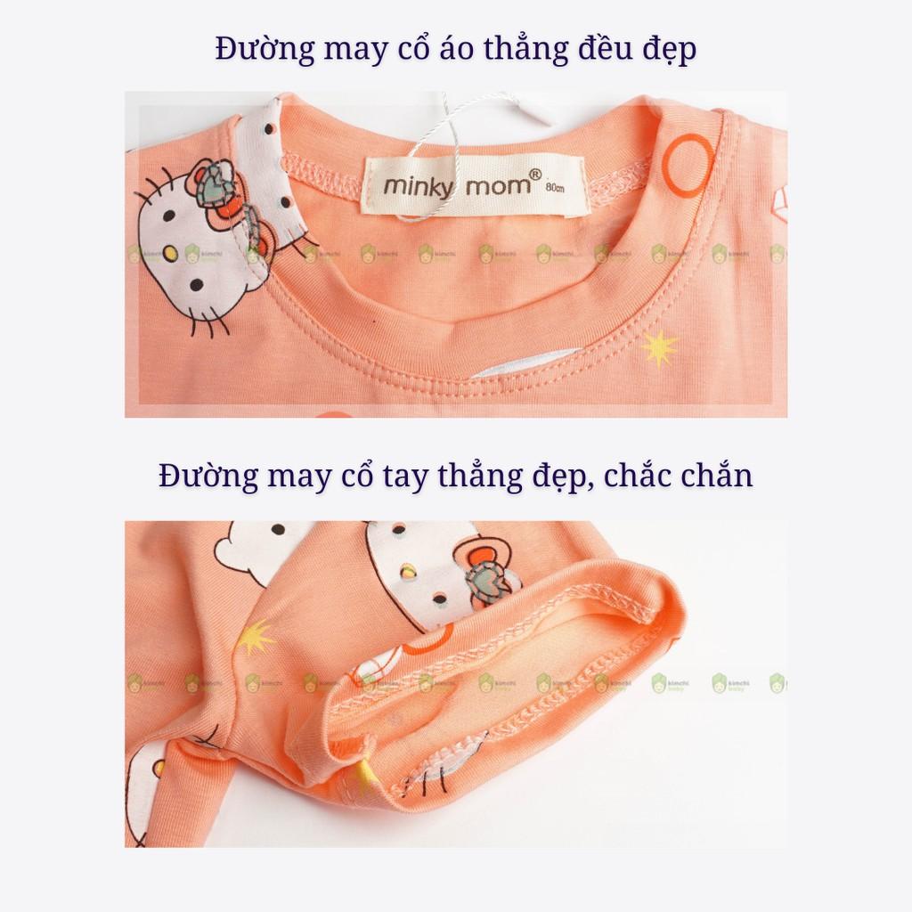 Đồ Bộ Bé Gái Minky Mom Vải Cotton 100% Họa Tiết Hello Kitty Unicorn Đáng Yêu, Bộ Cộc Tay Cho Bé Mùa Hè MKM2122