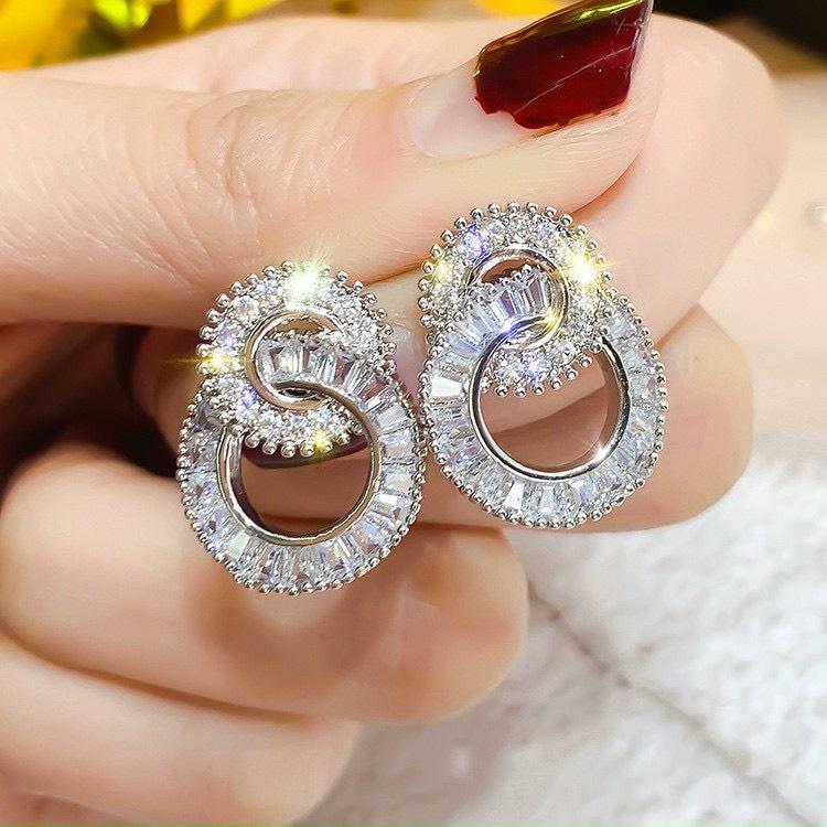 Bông Tai Bạc Hình Số 8 Đan Xen BTBX TH211