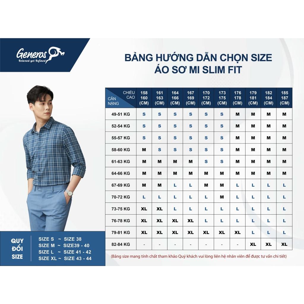 Áo Sơ Mi Nam CộcTay Slimfit GENEROS AK386 010123129MF