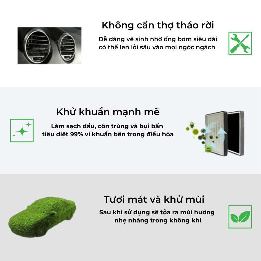 Vệ Sinh Điều Hòa và Dàn Lạnh Ô Tô O'Tech BX 11 Làm Sạch Nhanh dàn lạnh giúp Kháng Khuẩn Tốt và Hương Thơm Dễ Chịu - Hàng Chính Hãng