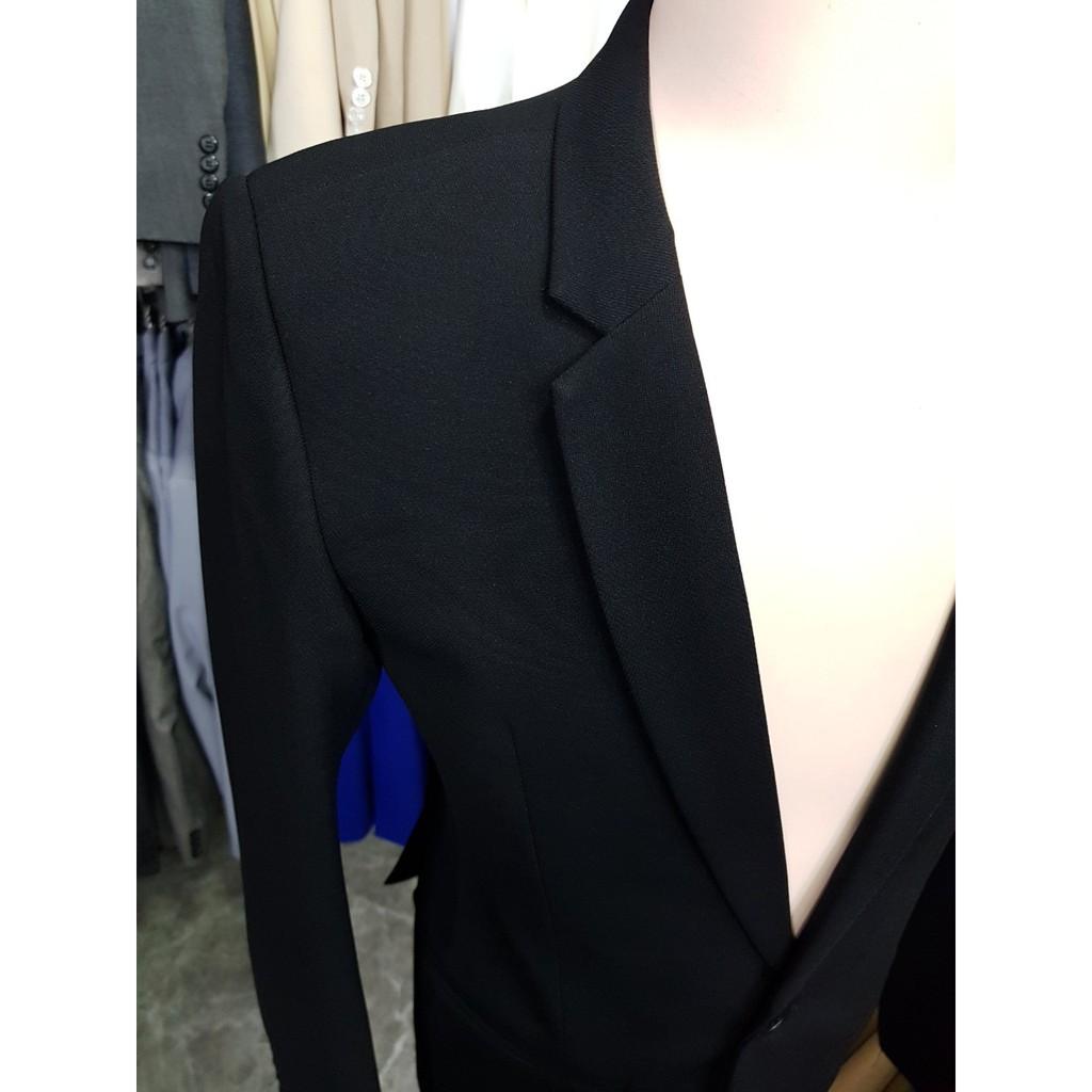 Áo vest nam form ôm body màu đen tuyền chất vải dày mịn co giãn